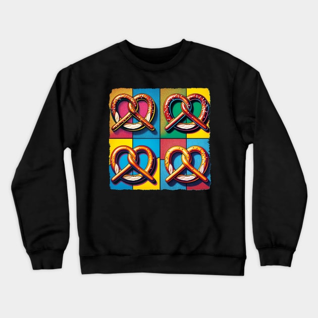 Pretzel Pop: A Twist of Artistic Flavor Crewneck Sweatshirt by PawPopArt